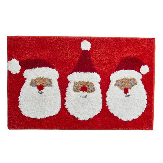 Jolly Santa Red Bath Mat