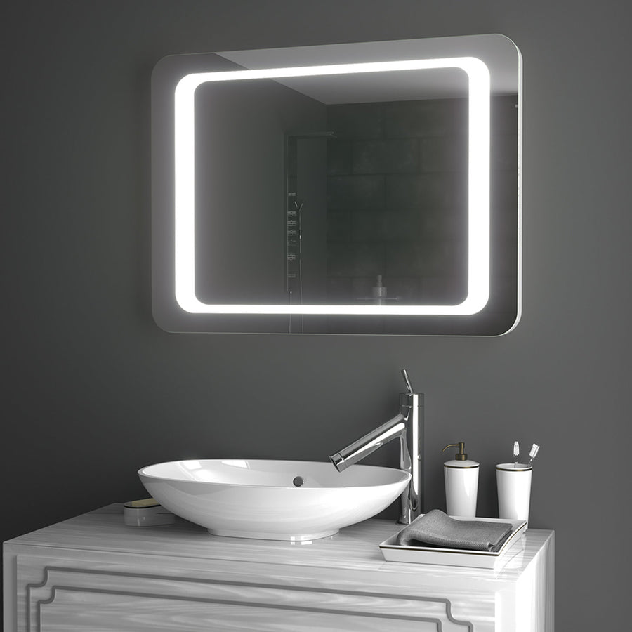 Bathroom LED Rectangular Anti Fog Illuminated Mirror