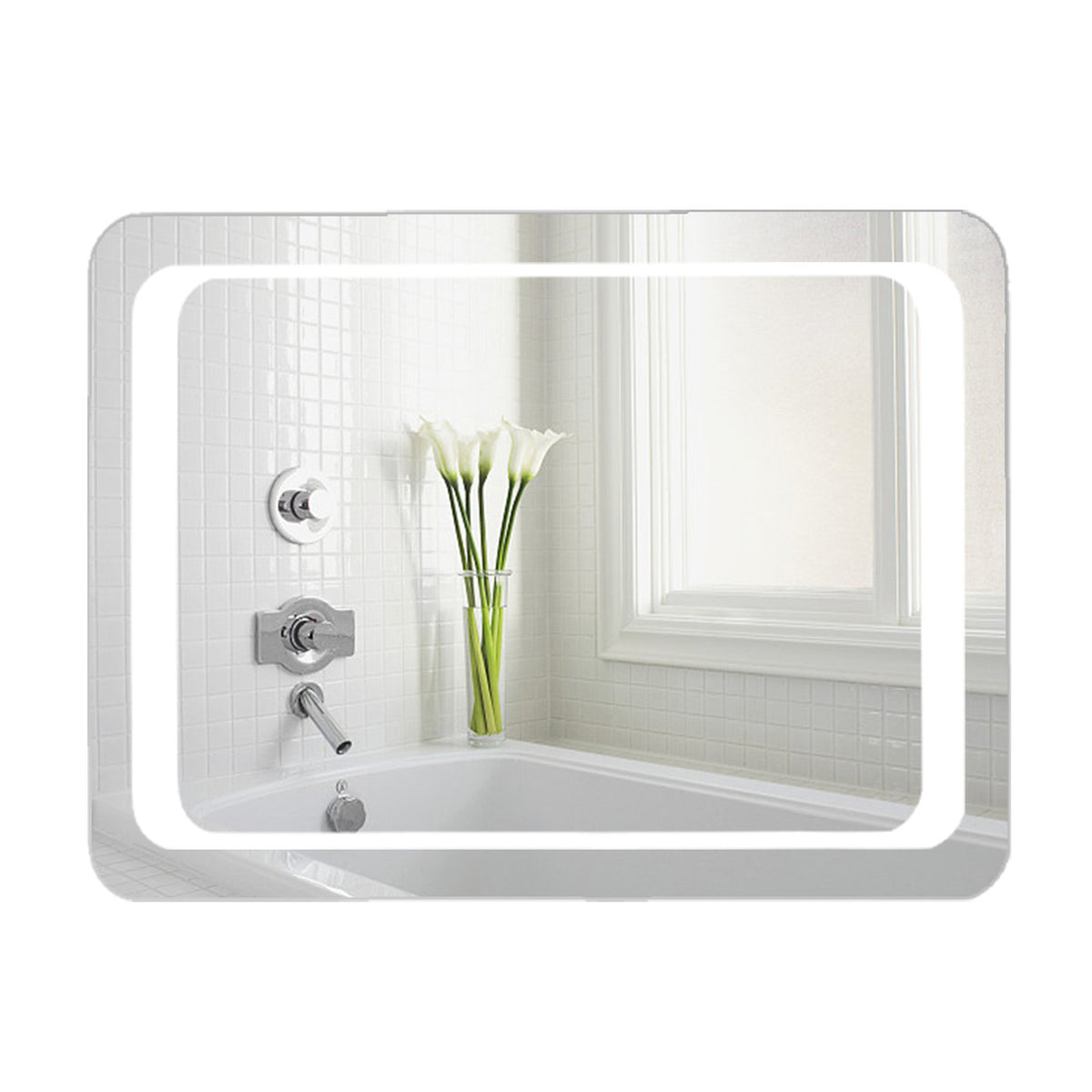 Bathroom LED Rectangular Anti Fog Illuminated Mirror