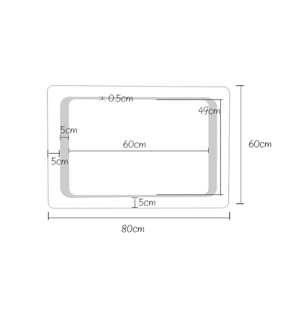 Bathroom LED Rectangular Anti Fog Illuminated Mirror