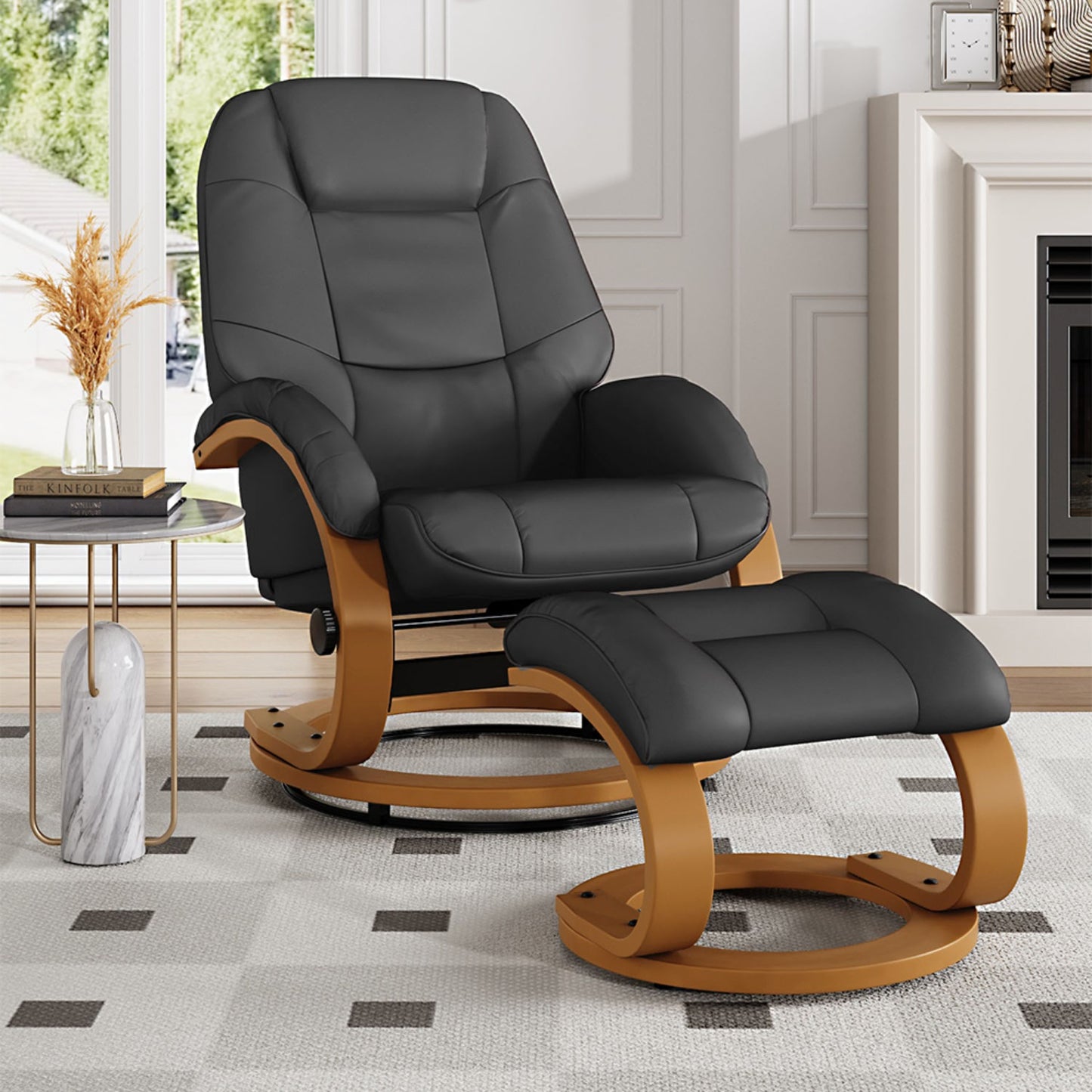 Ergonomic Executive Office Reclining Chair with Footstool