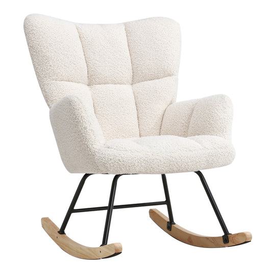 Sherpa White Tufted Rocking Chair