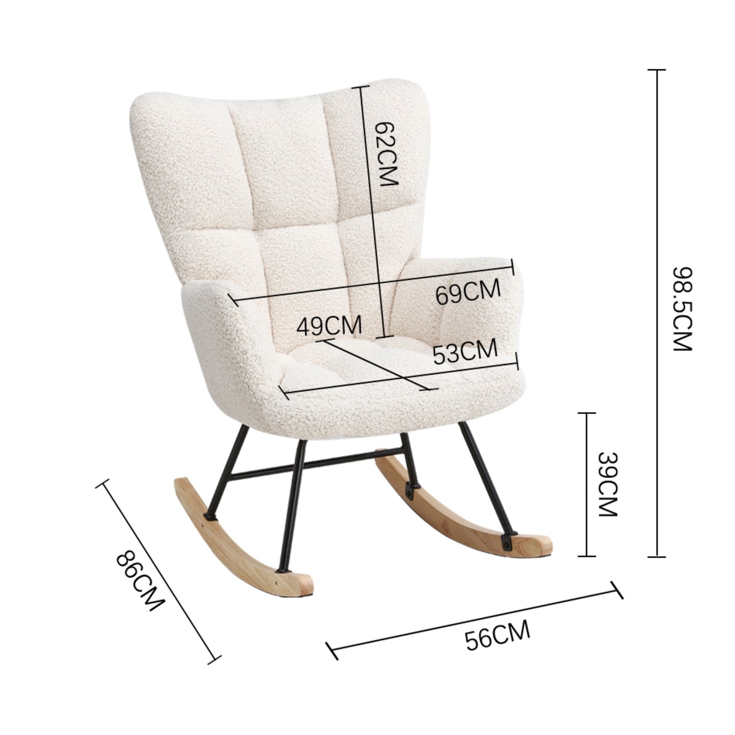 Sherpa White Tufted Rocking Chair