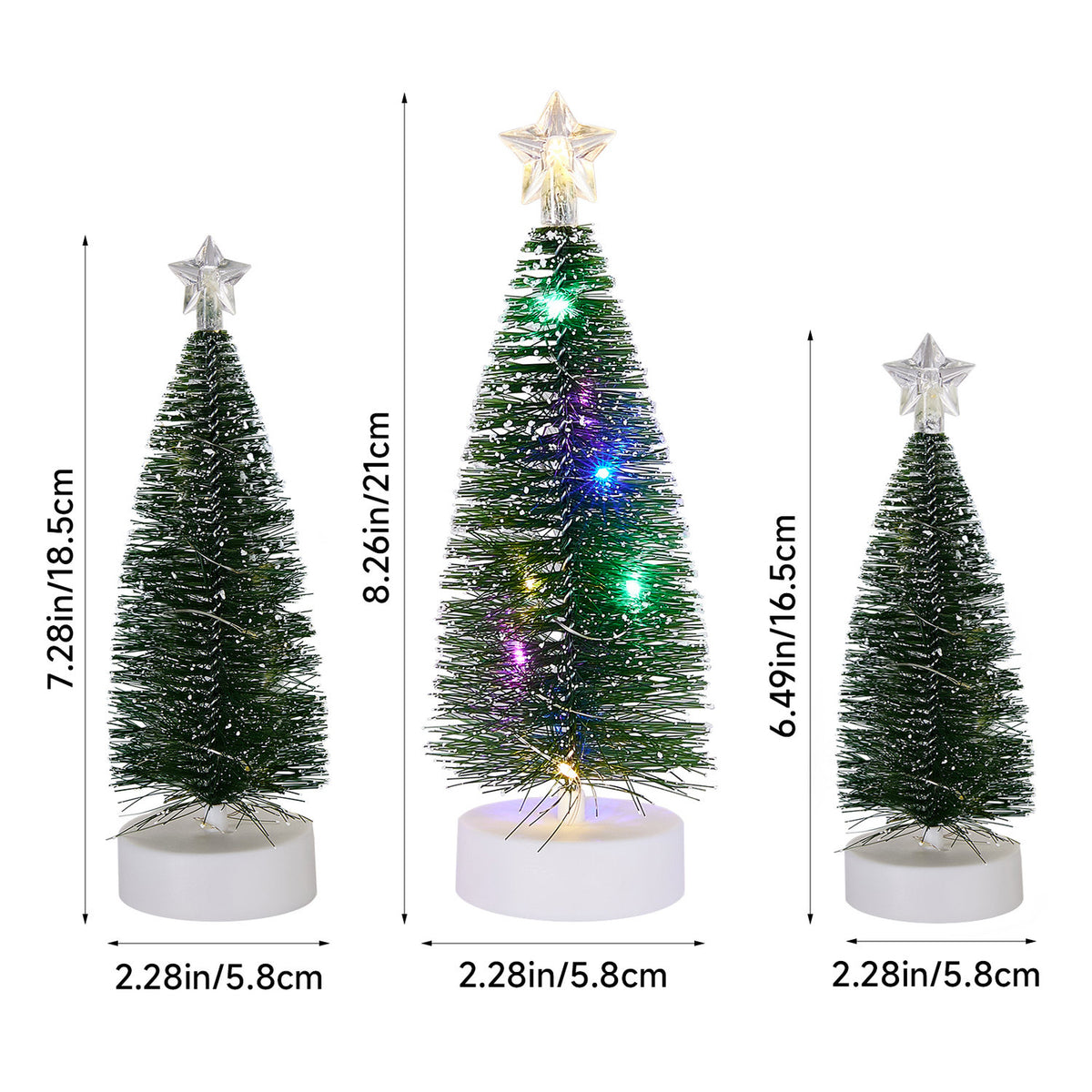 Mini LED Christmas Trees 3 Pack