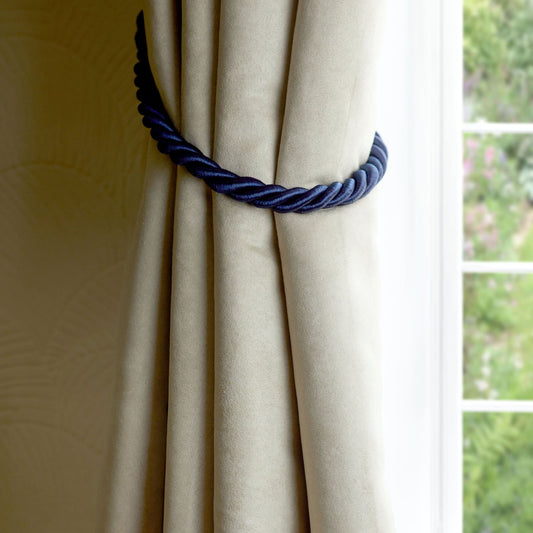 Knightsbridge Navy Blue Rope Tiebacks (Pair)