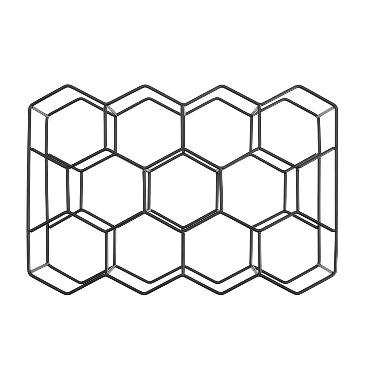 Honeycomb Black Metal Wine Rack