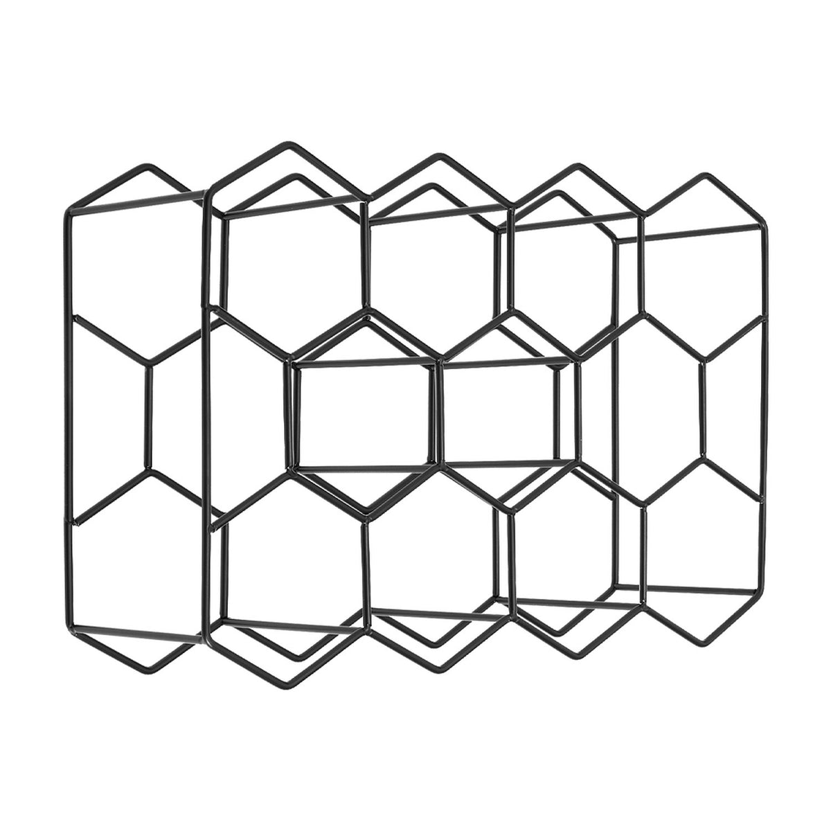 Honeycomb Black Metal Wine Rack