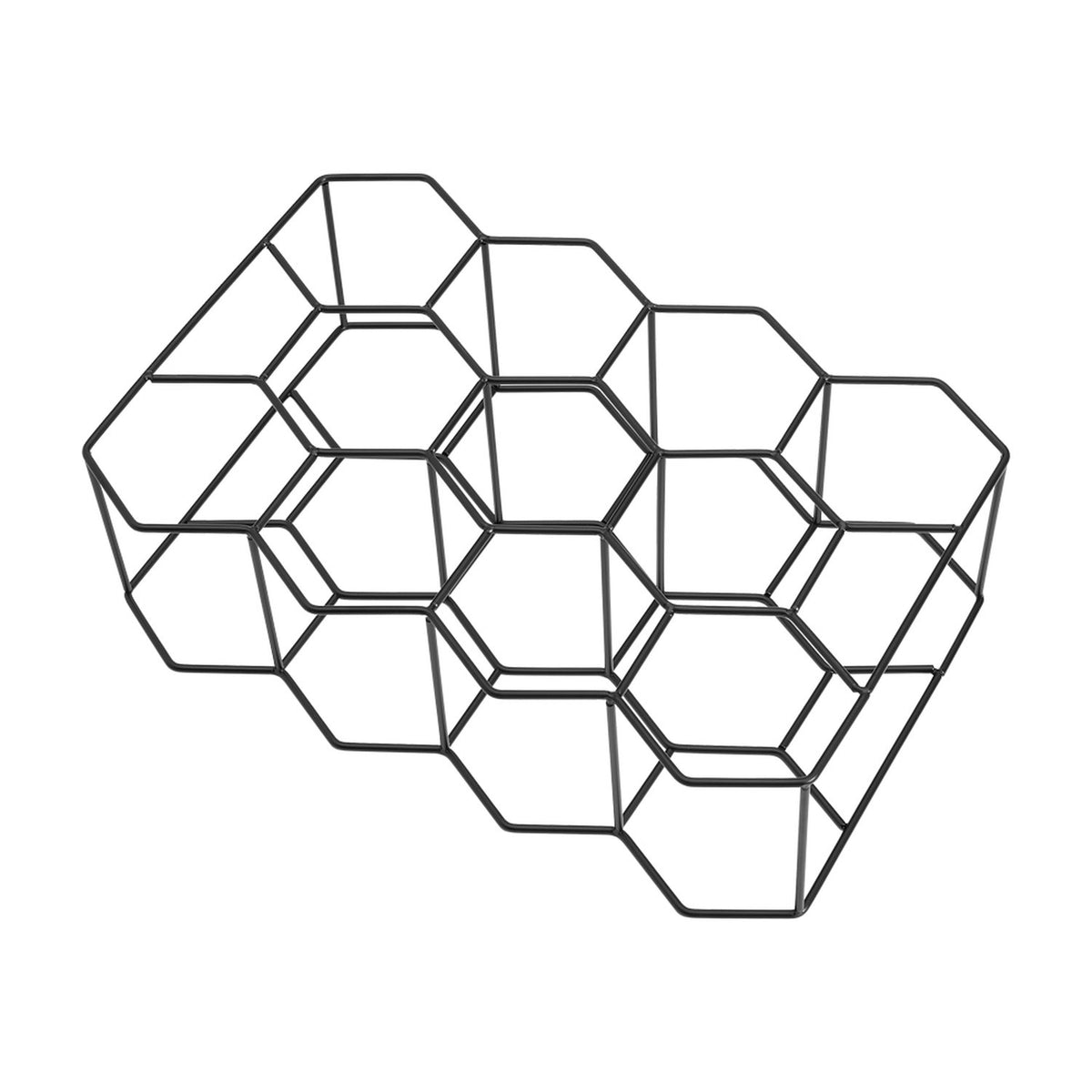 Honeycomb Black Metal Wine Rack