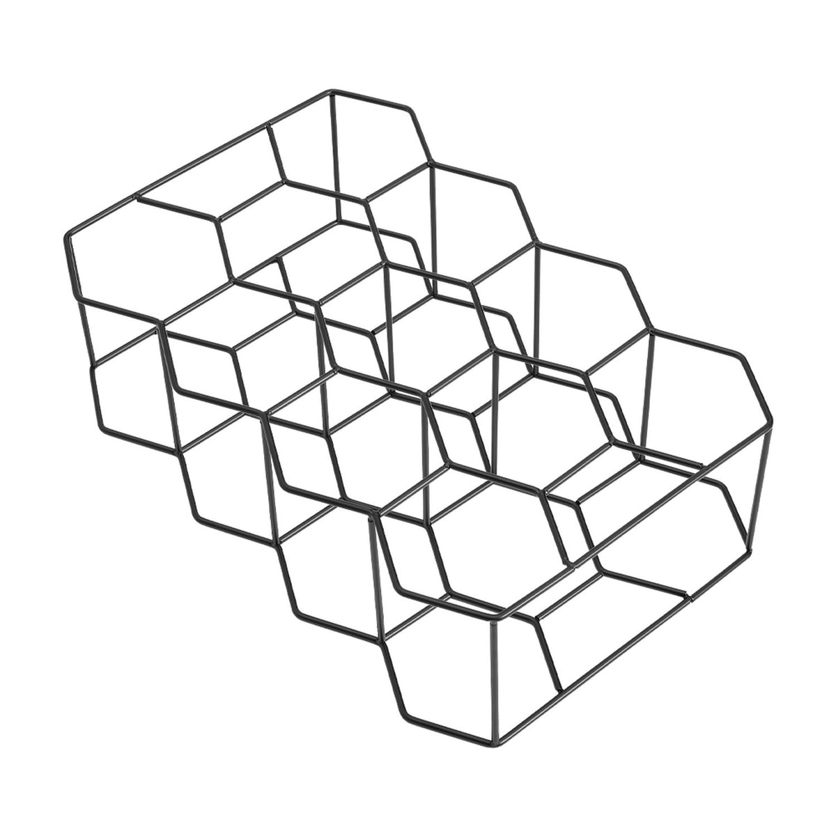 Honeycomb Black Metal Wine Rack