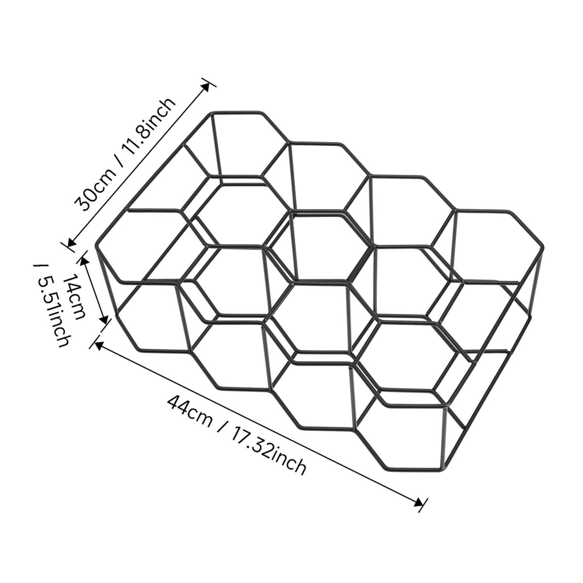 Honeycomb Black Metal Wine Rack