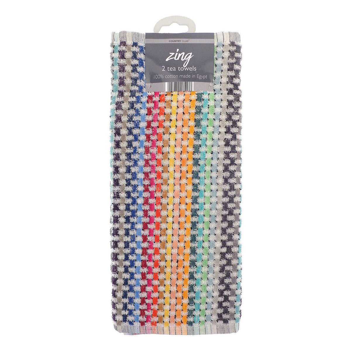 Country Club Zing Rainbow Cotton Tea Towels 2-Pack