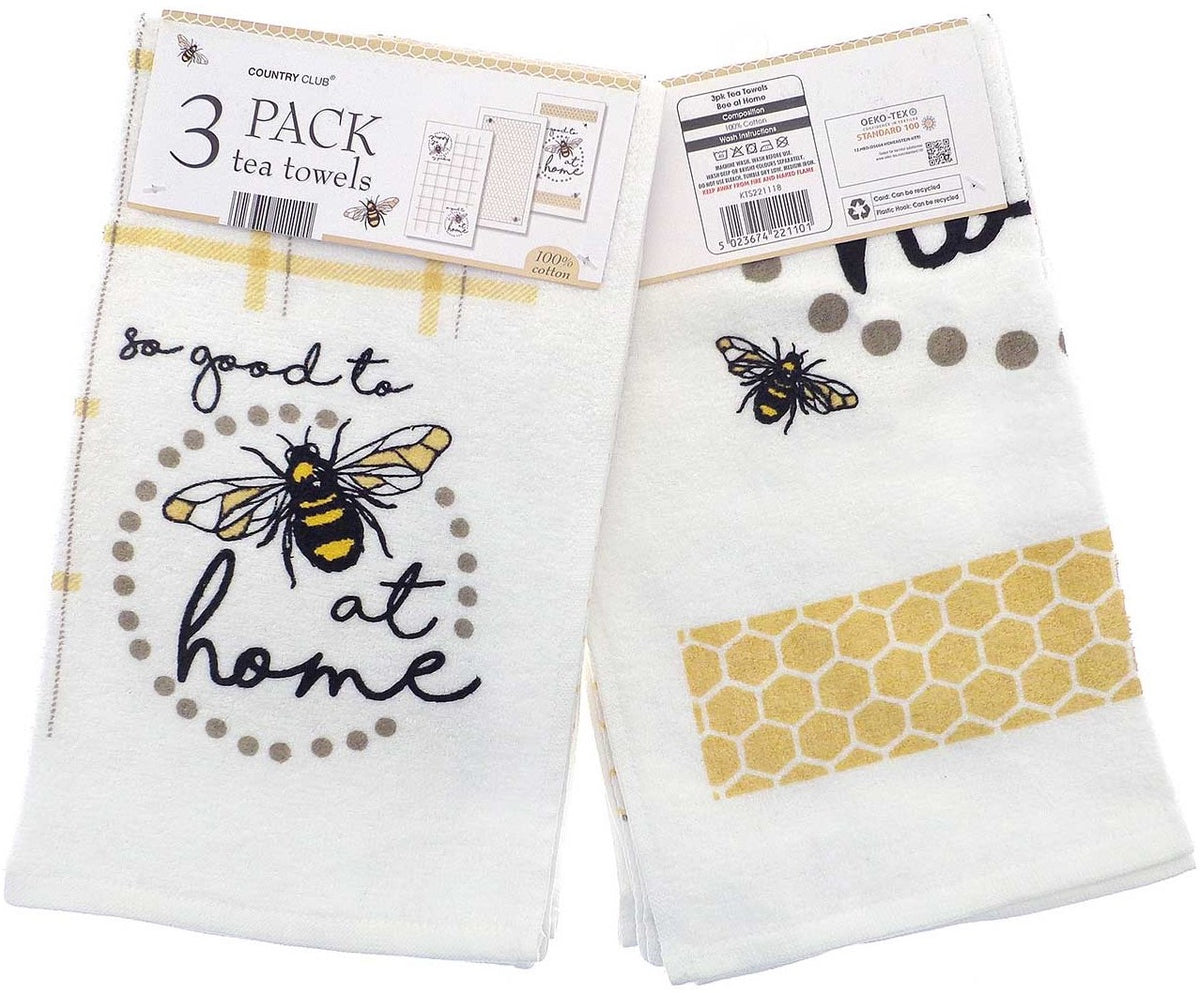 Country Club Bee at Home Velour Tea Towels 3-Pack