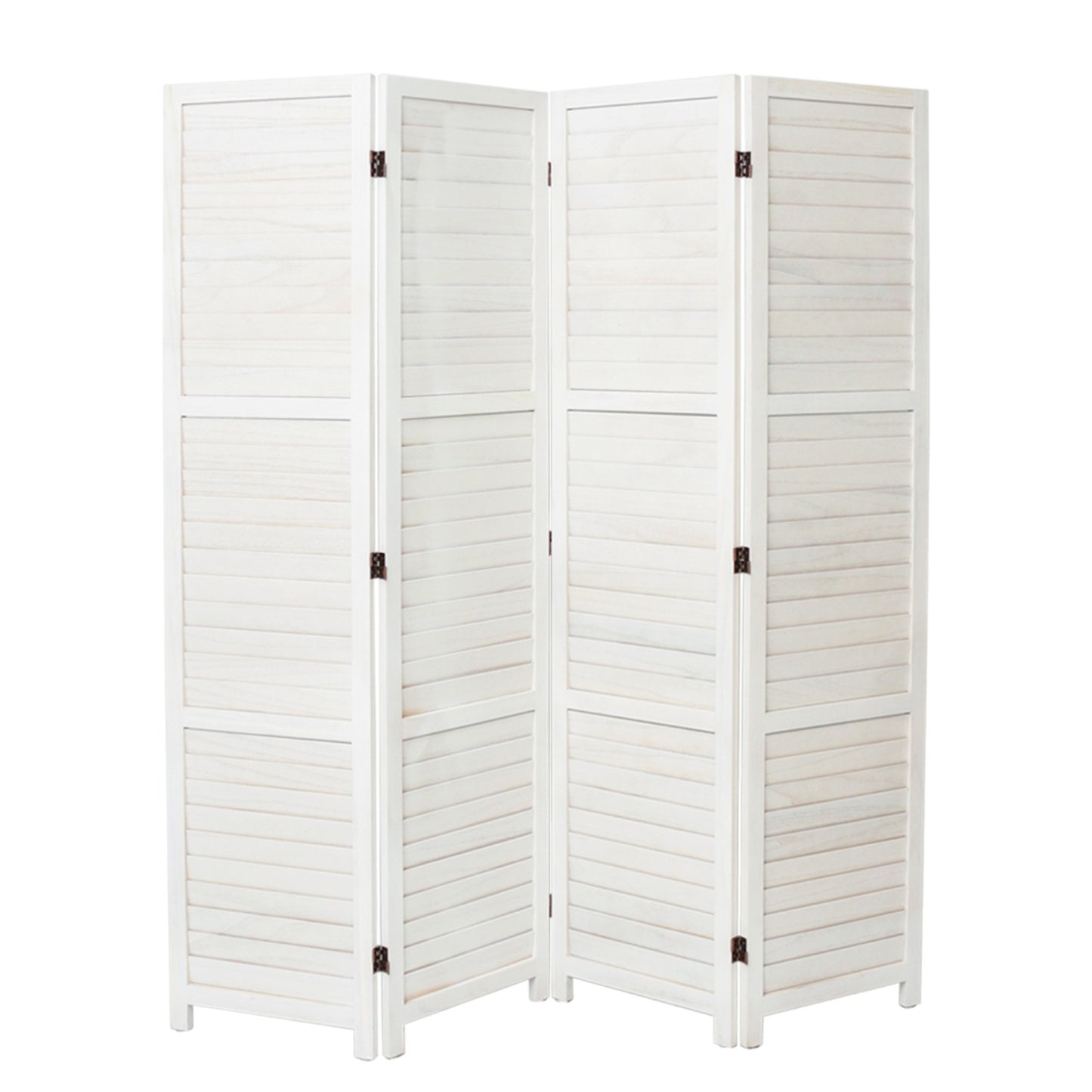 Solid Wood 4-Panel Folding Room Divider Screen