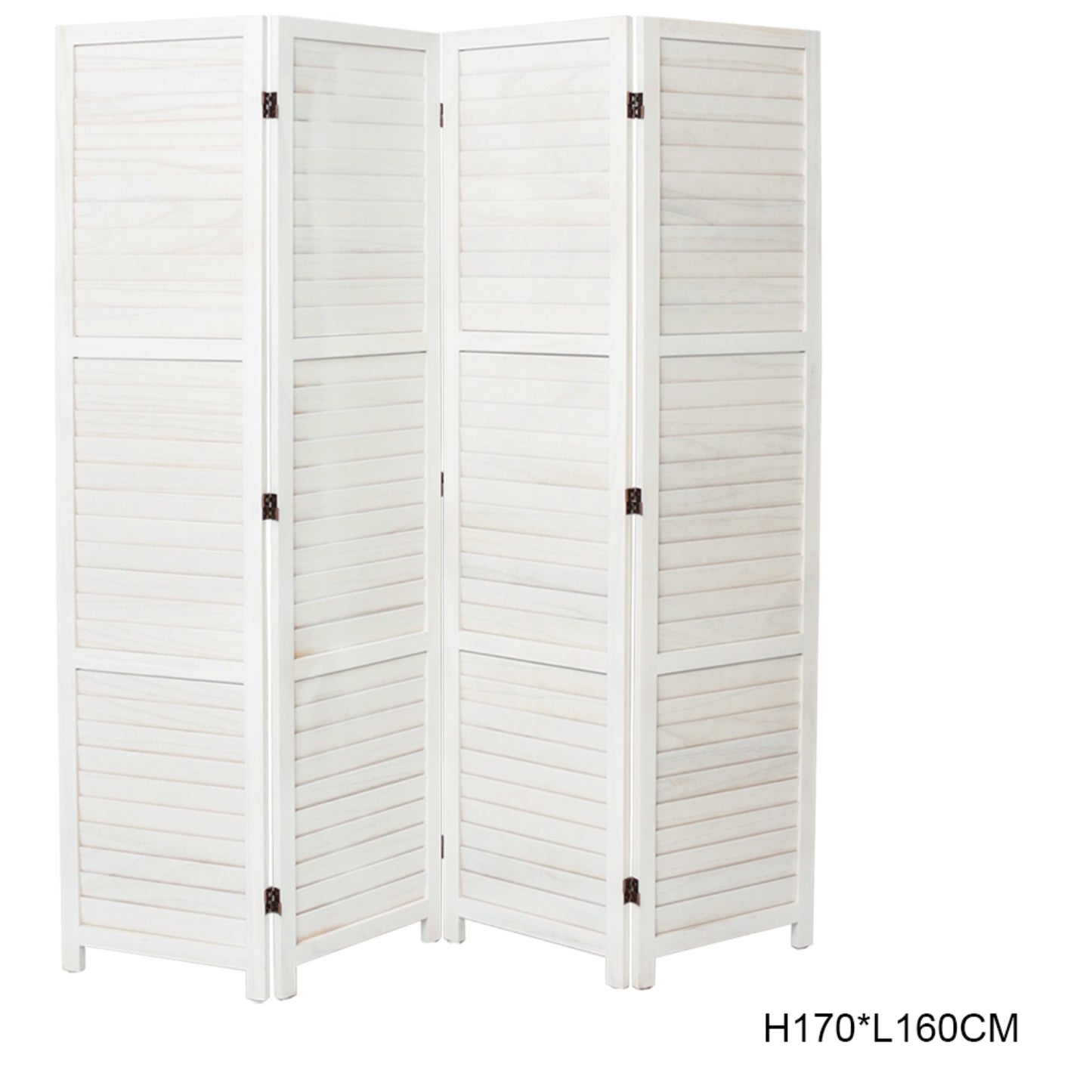 Solid Wood 4-Panel Folding Room Divider Screen