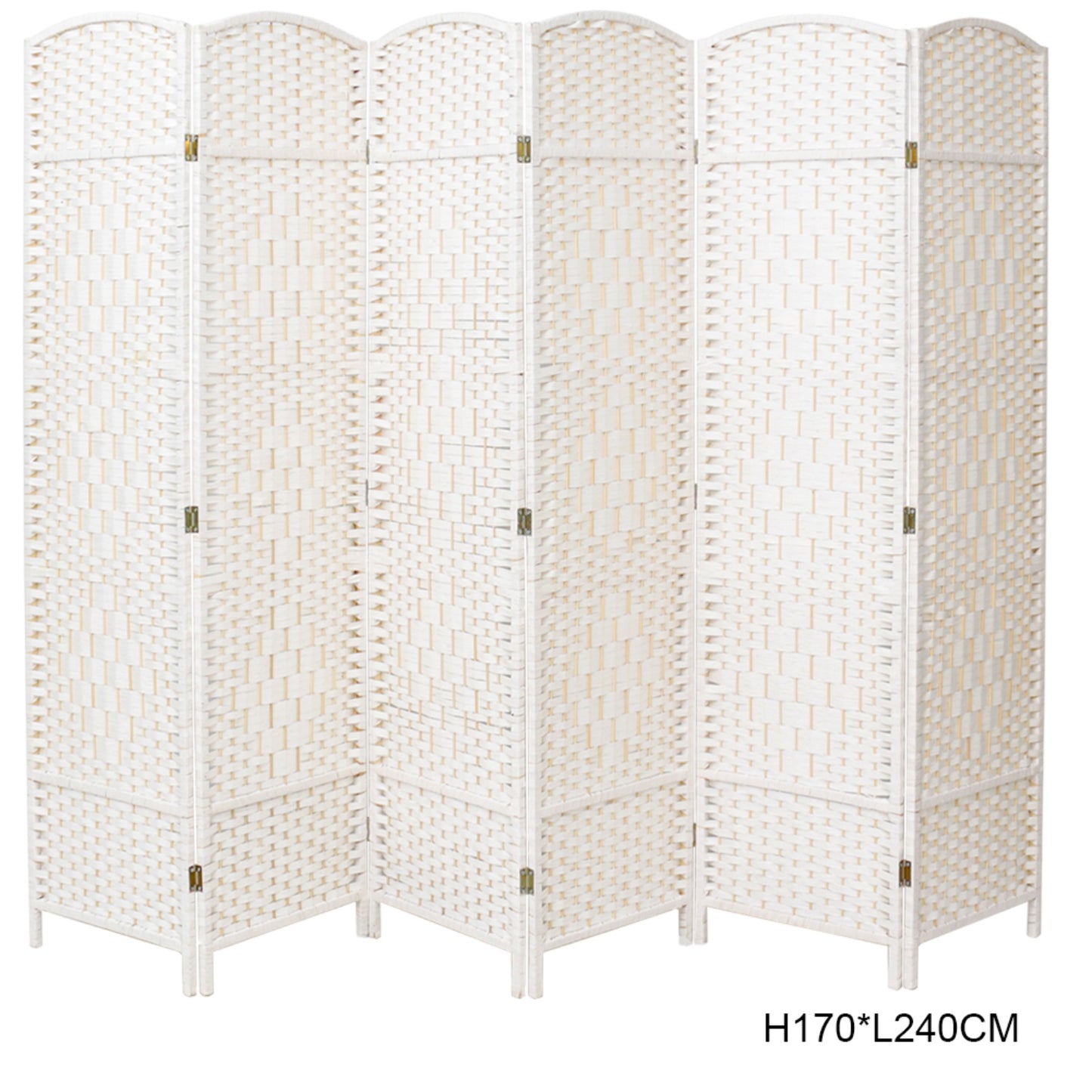 Folding Room Divider Wood Fabric Screen