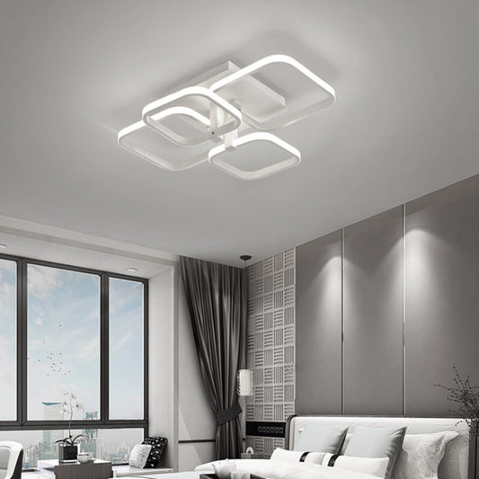 White Minimalist LED Semi-Flush Ceiling Light