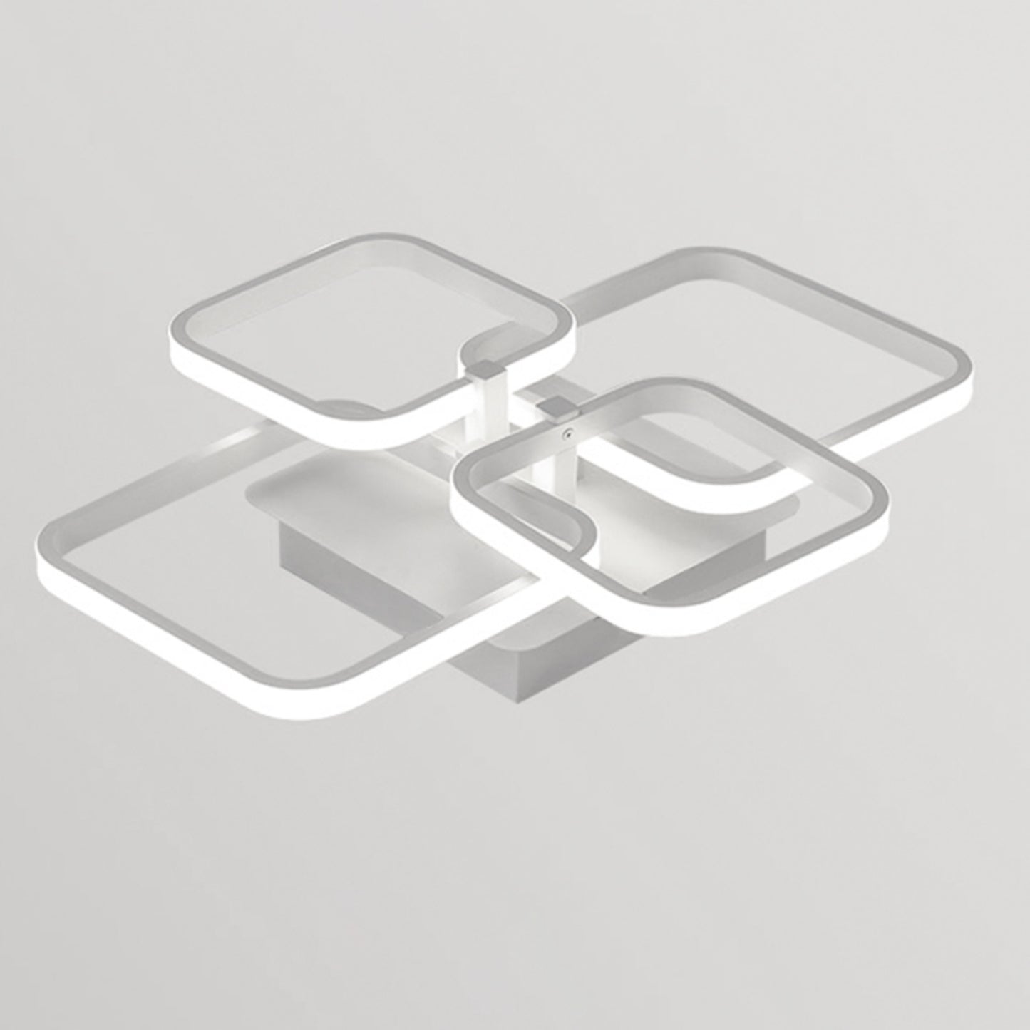 White Minimalist LED Semi-Flush Ceiling Light
