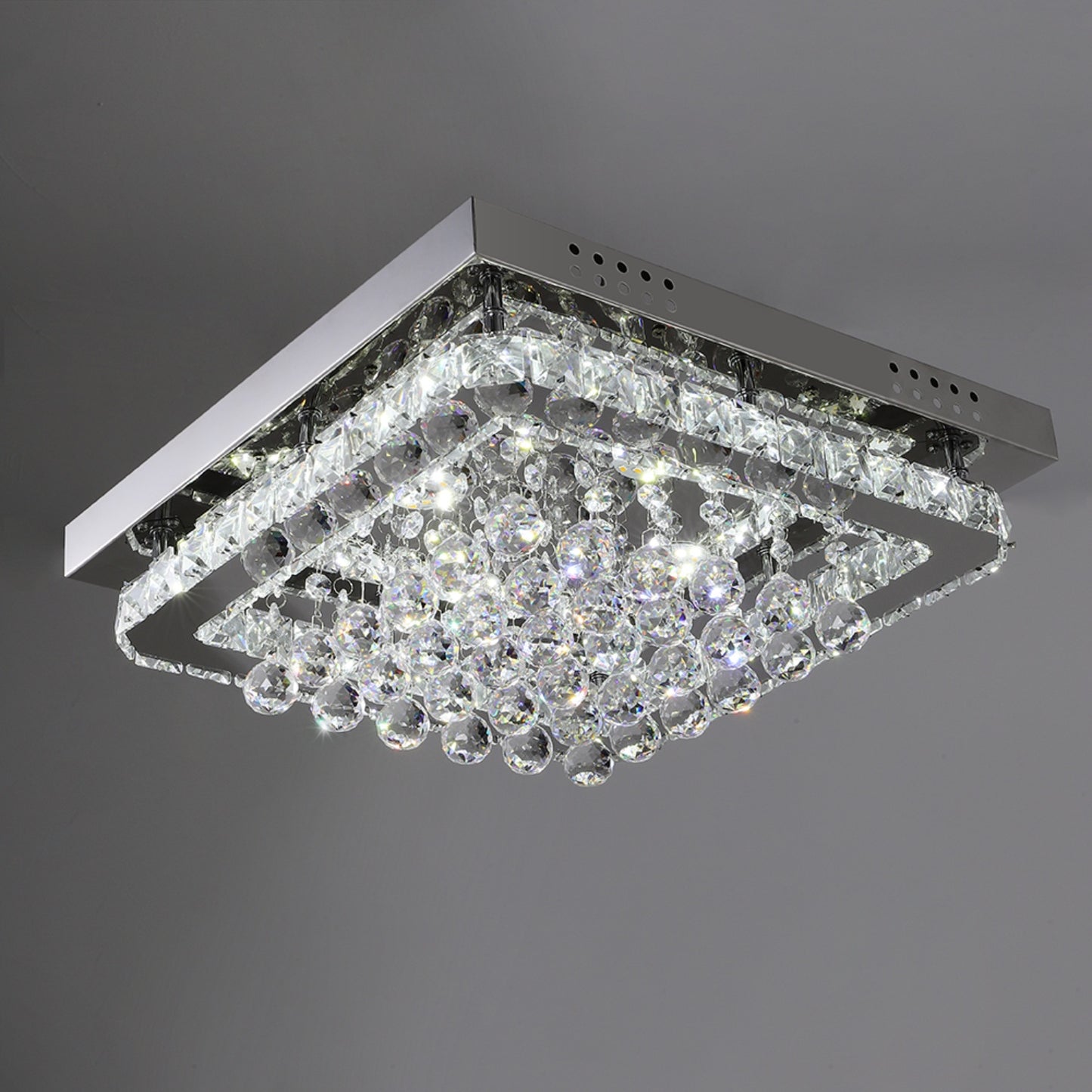 Square Crystal LED Flush Mount Ceiling Light
