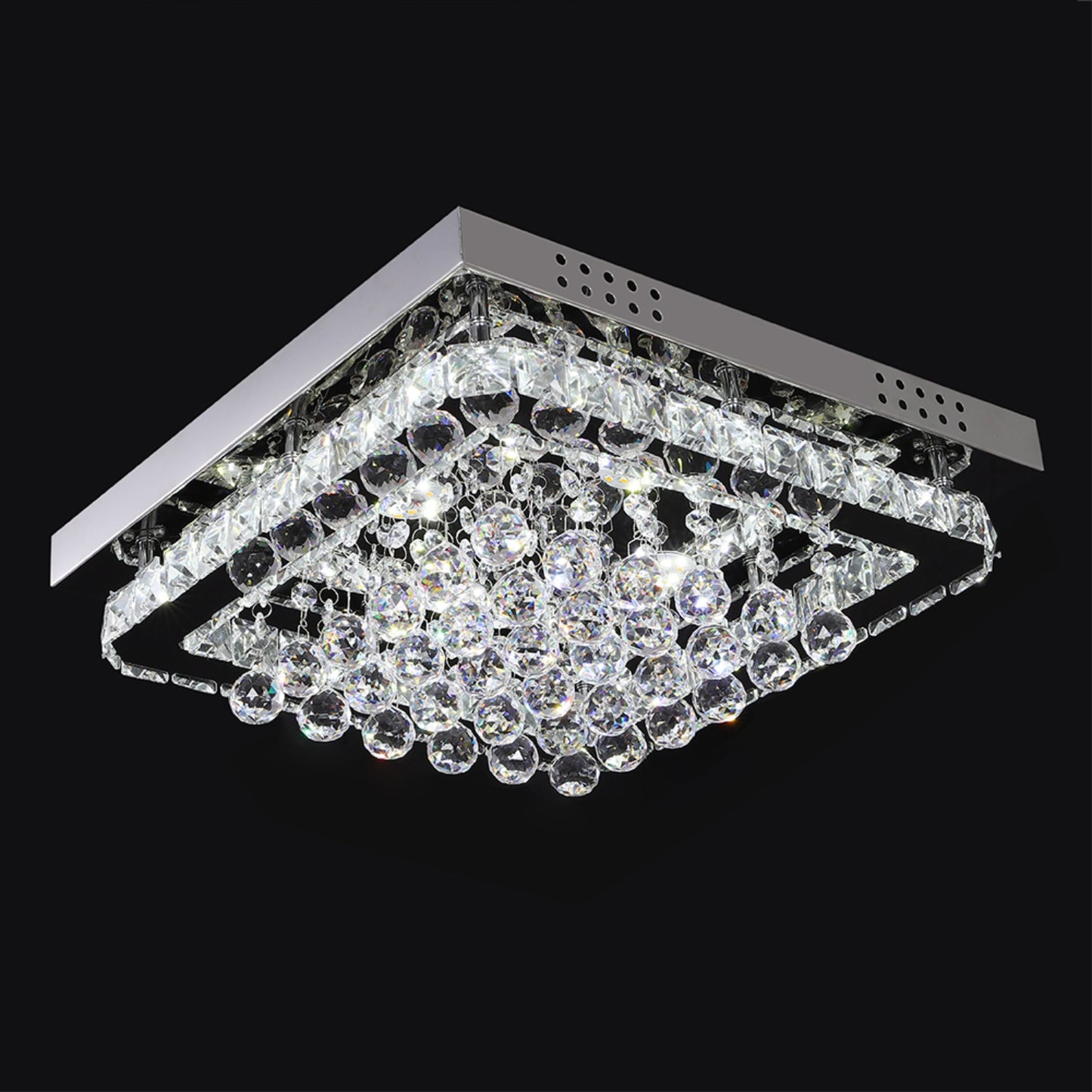 Square Crystal LED Flush Mount Ceiling Light