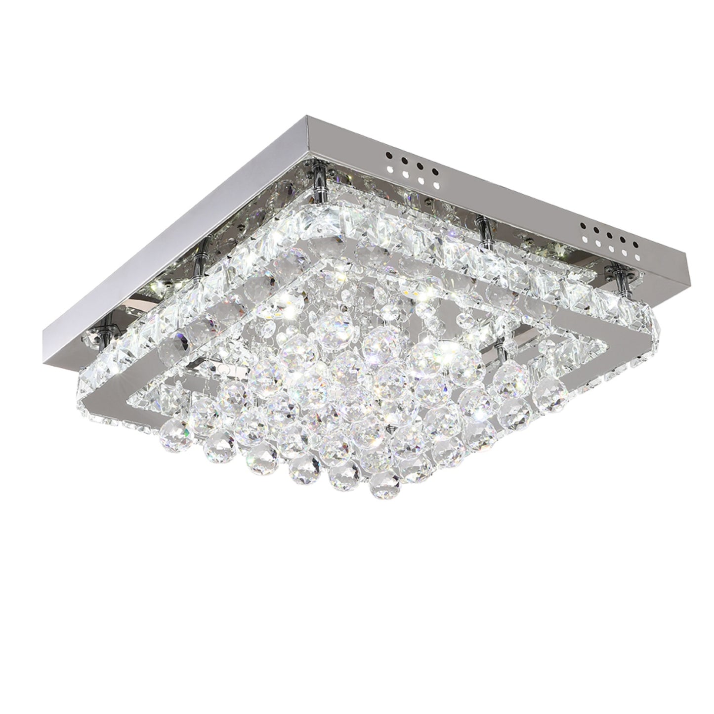 Square Crystal LED Flush Mount Ceiling Light