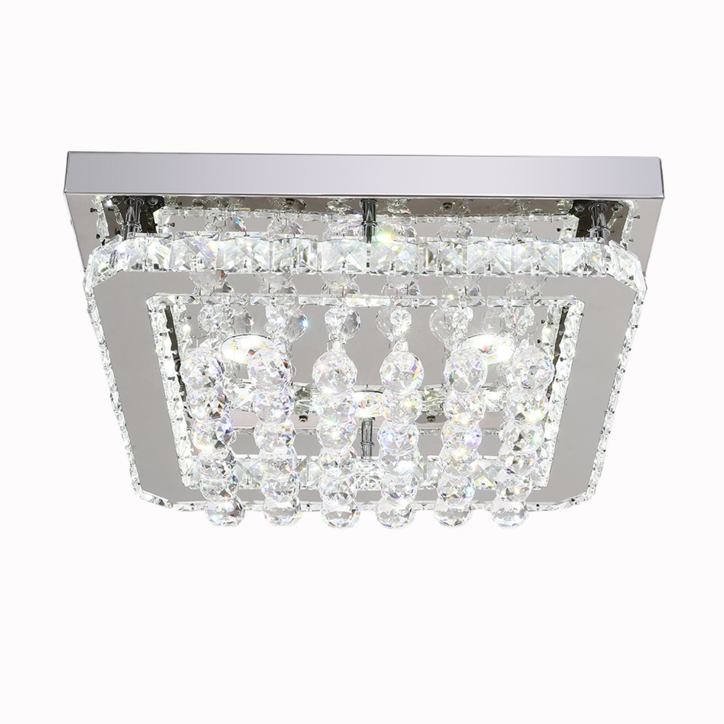 Square Crystal LED Flush Mount Ceiling Light
