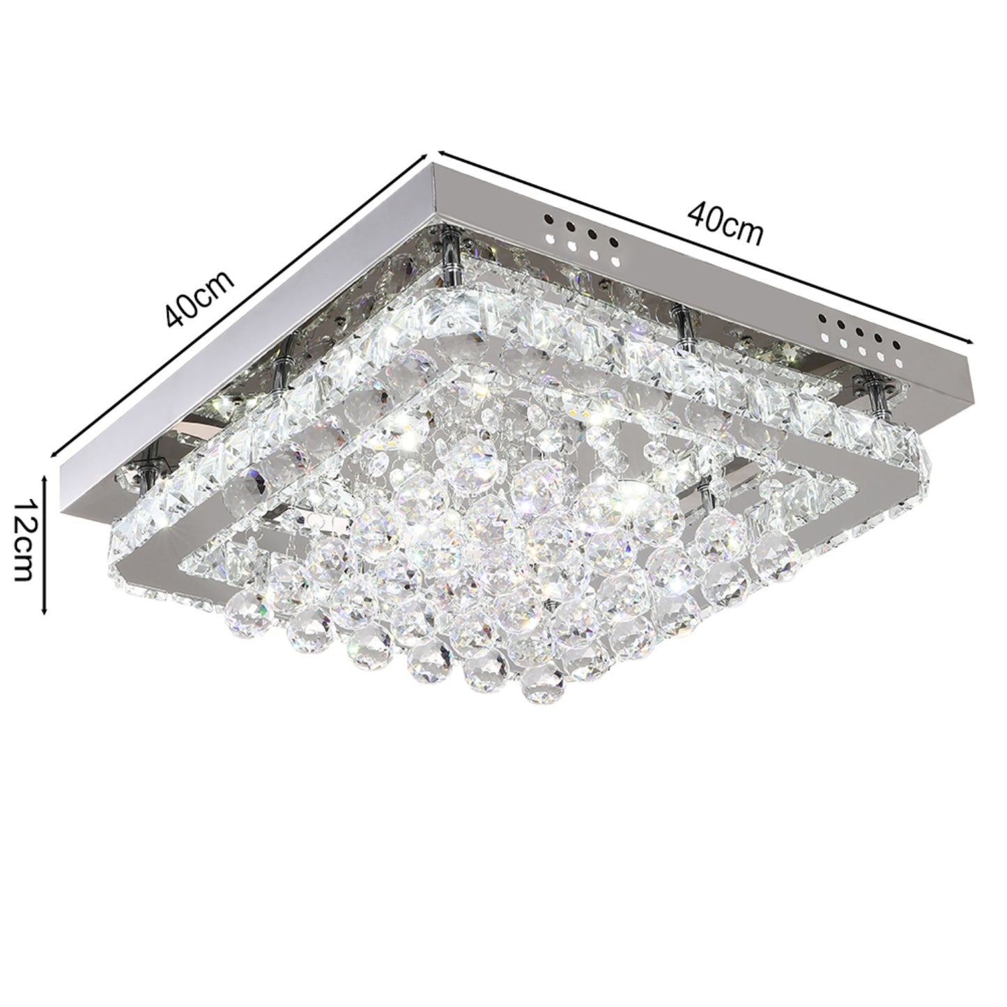 Square Crystal LED Flush Mount Ceiling Light