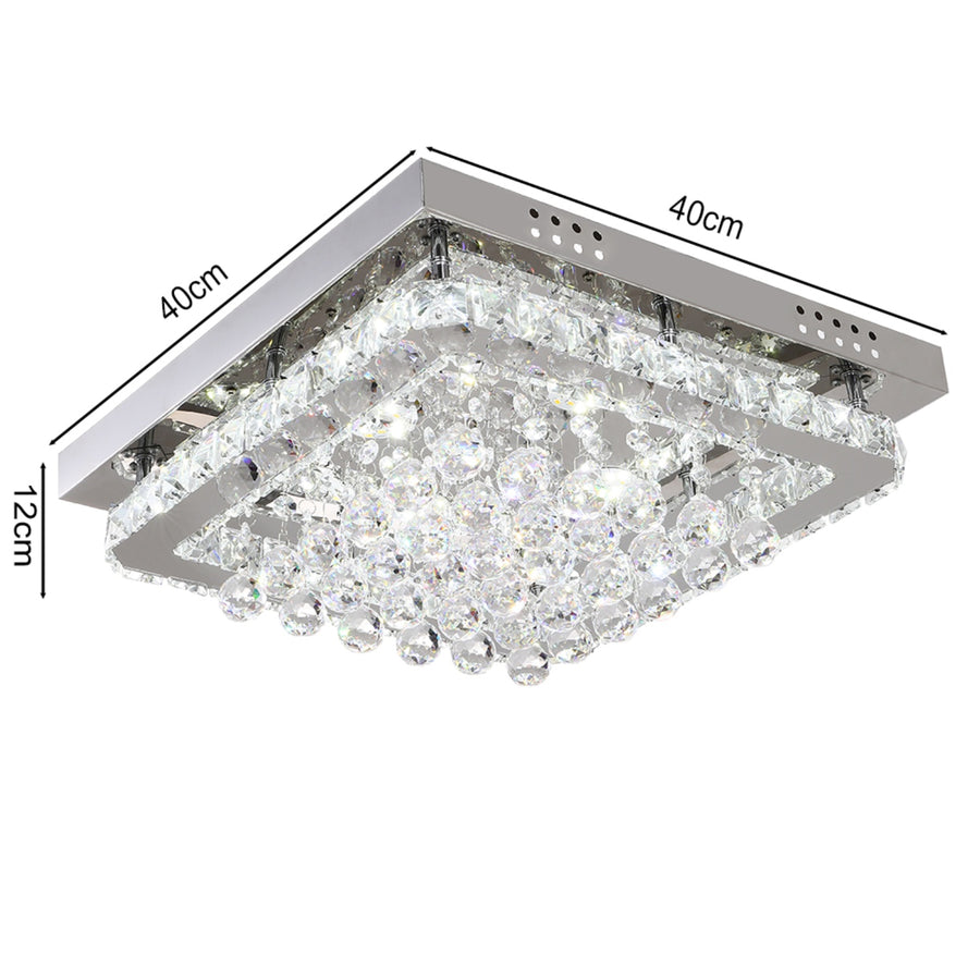 Square Crystal LED Flush Mount Ceiling Light