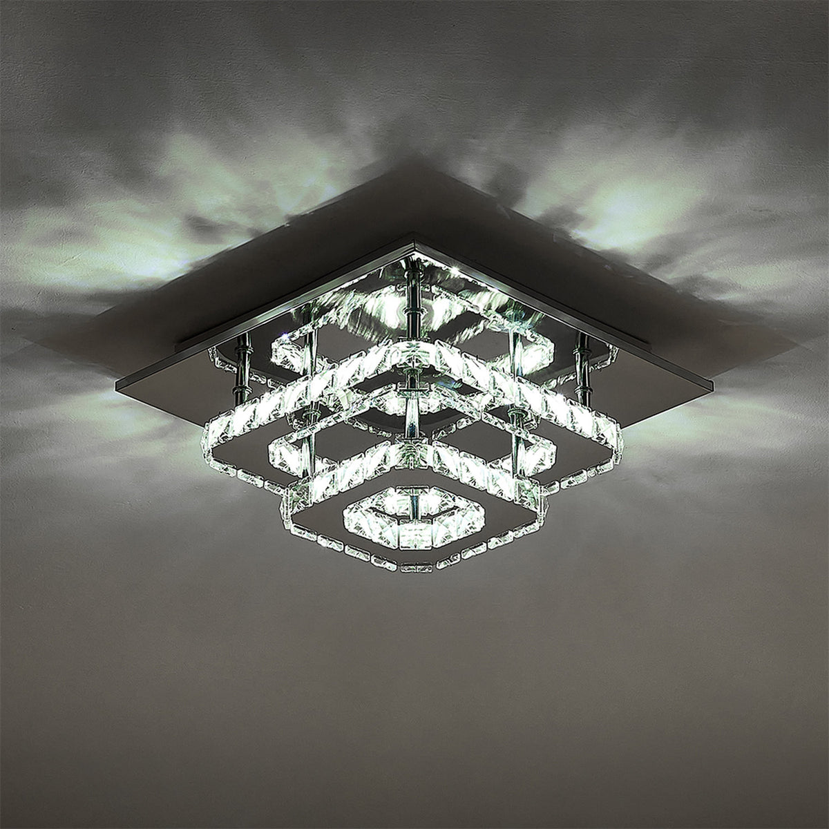 2 Tier Modern Crystal LED Ceiling Light 36W