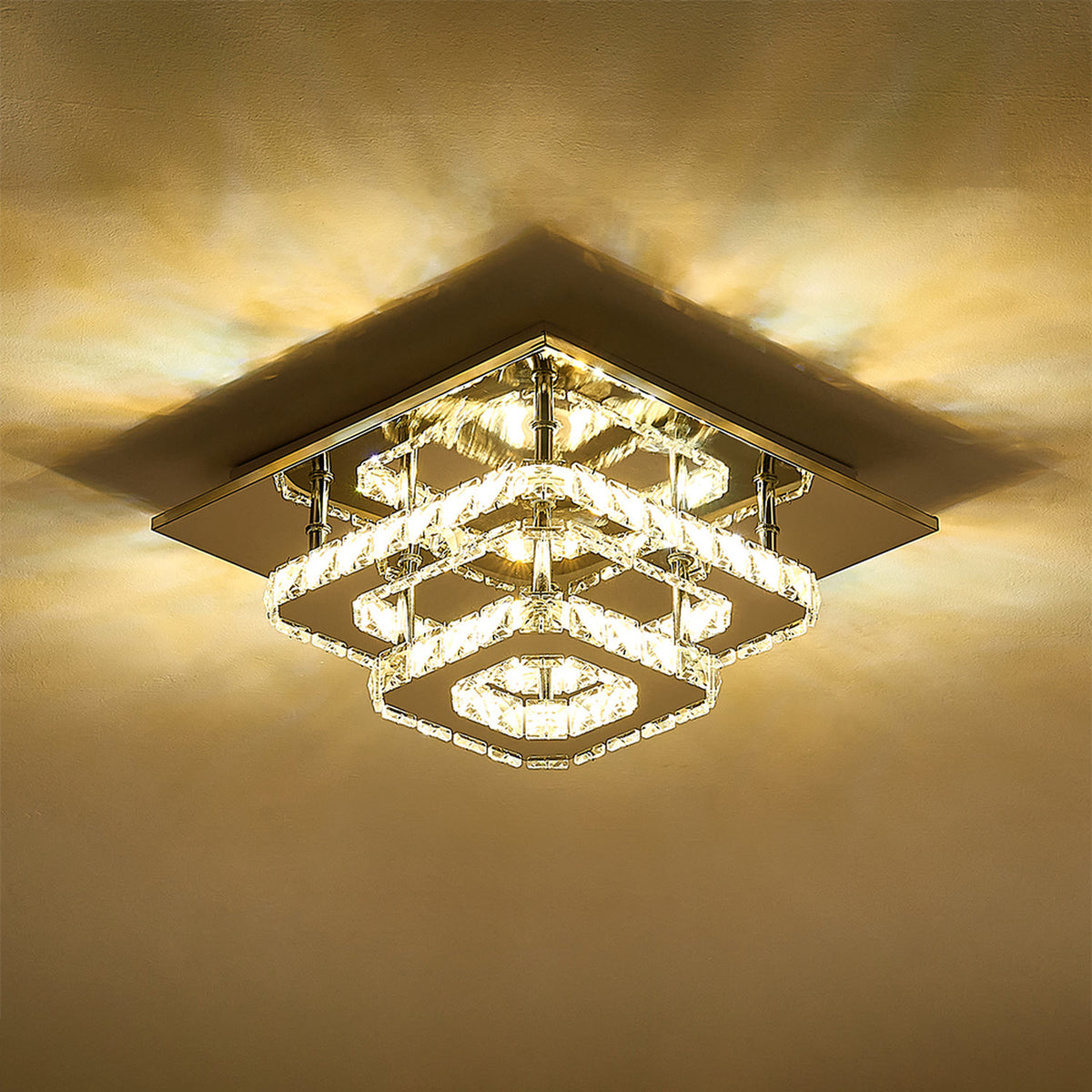 2 Tier Modern Crystal LED Ceiling Light 36W