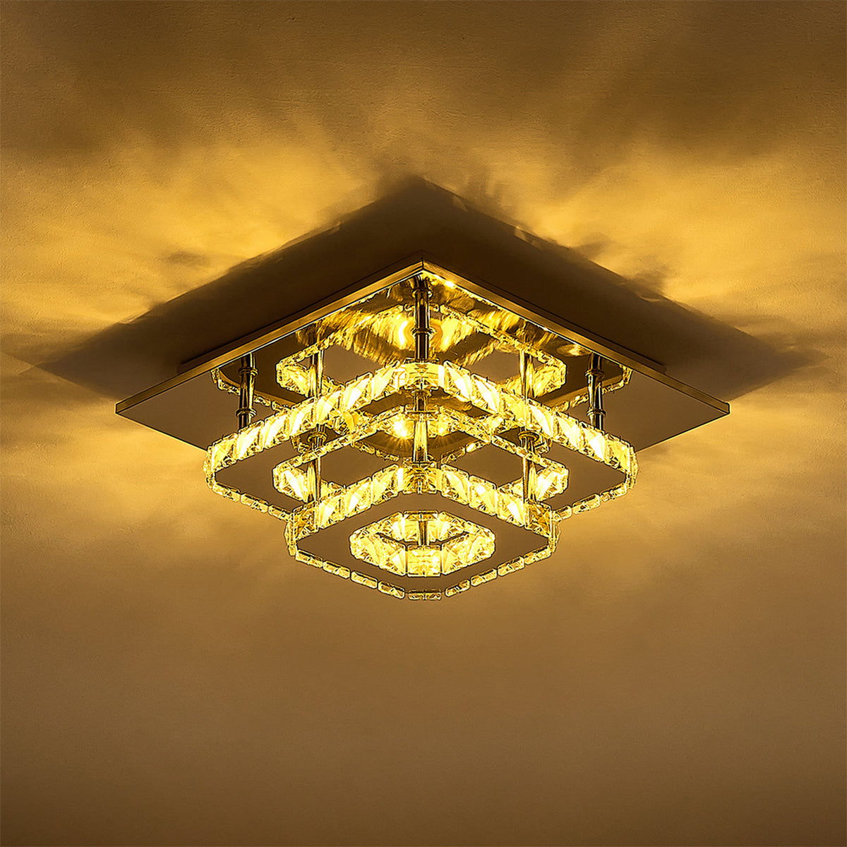 2 Tier Modern Crystal LED Ceiling Light 36W