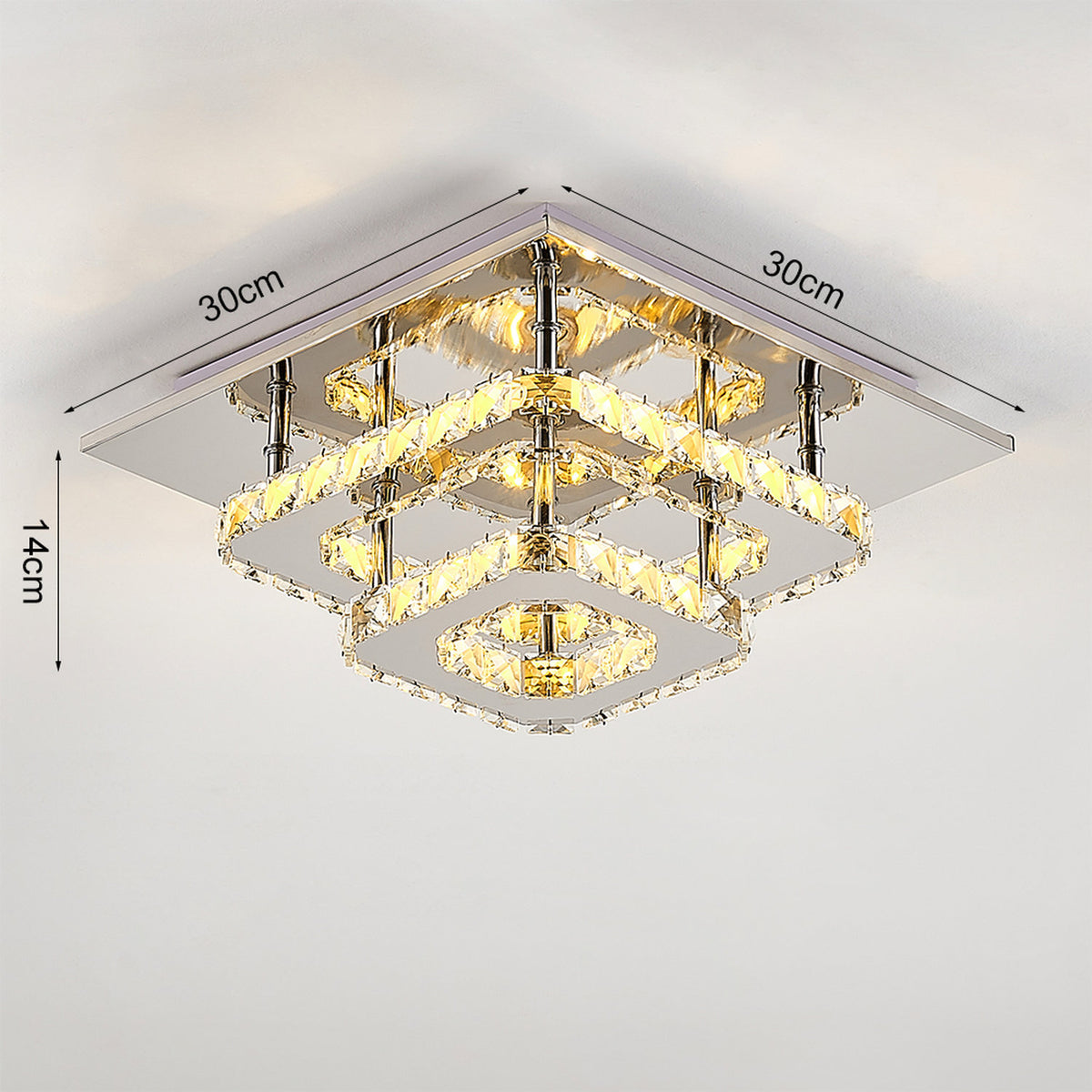 2 Tier Modern Crystal LED Ceiling Light 36W