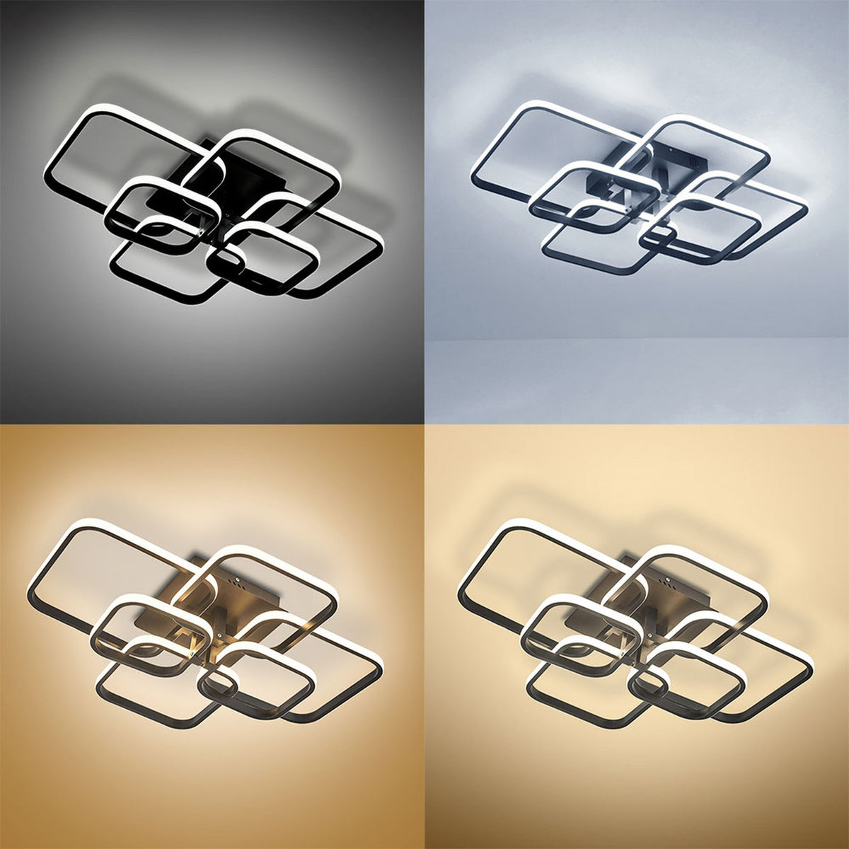 Square LED Semi Flush Ceiling Light 102W