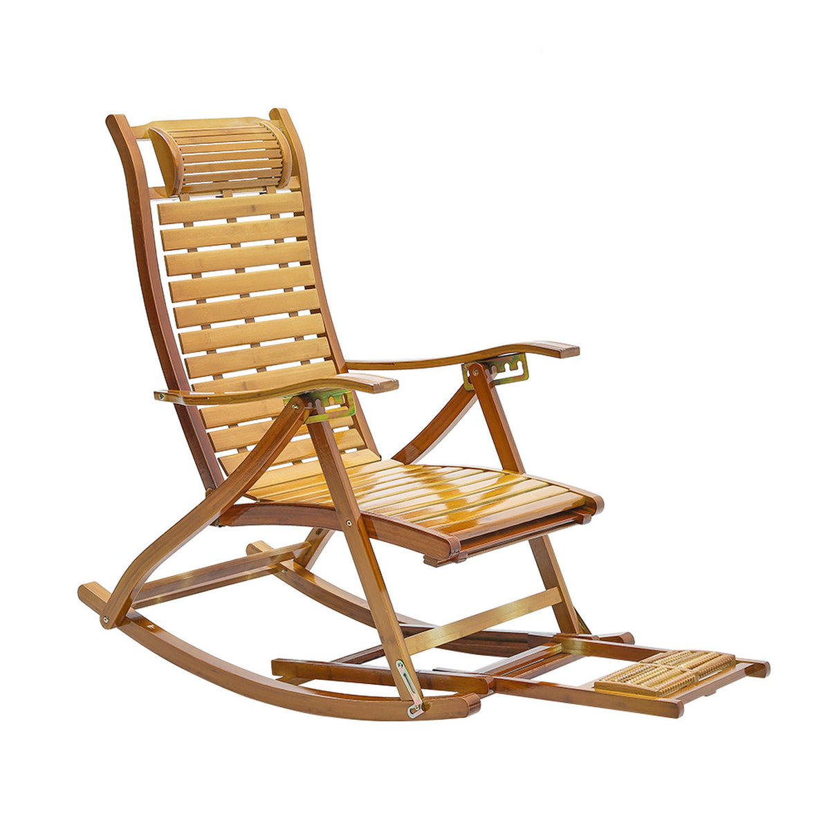 Natural Bamboo Foldable Rocking Chair Recliner