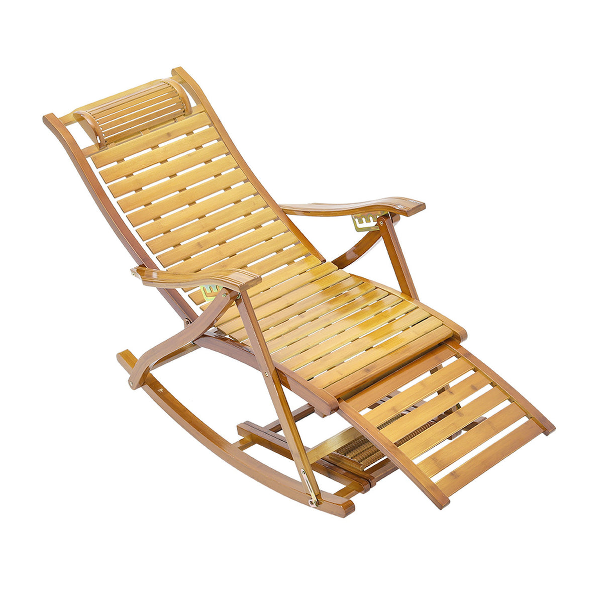 Natural Bamboo Foldable Rocking Chair Recliner