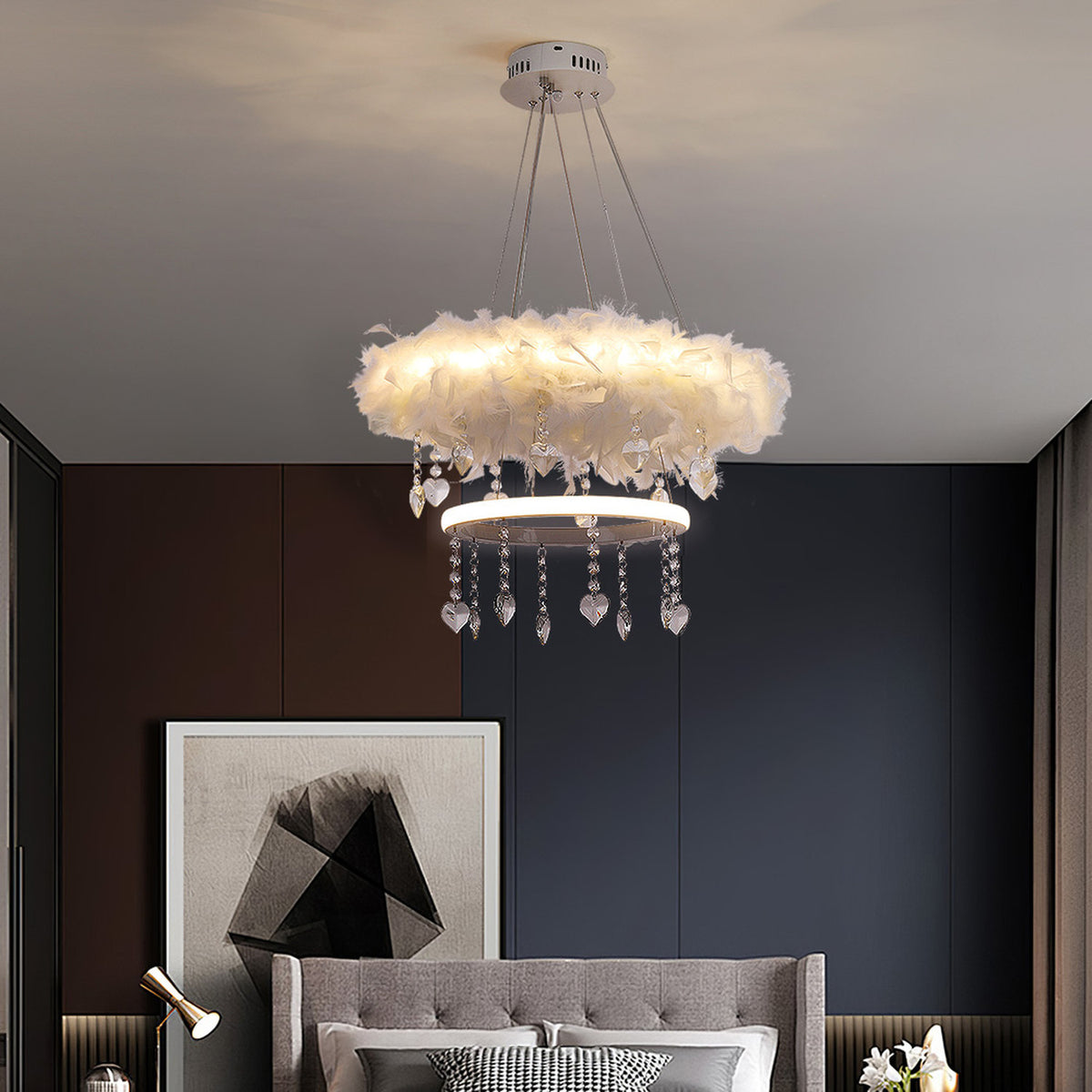 Feather Light White LED Pendant 40W