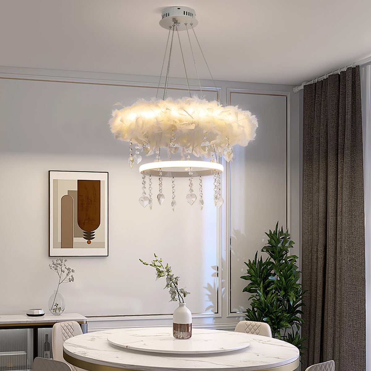Feather Light White LED Pendant 40W