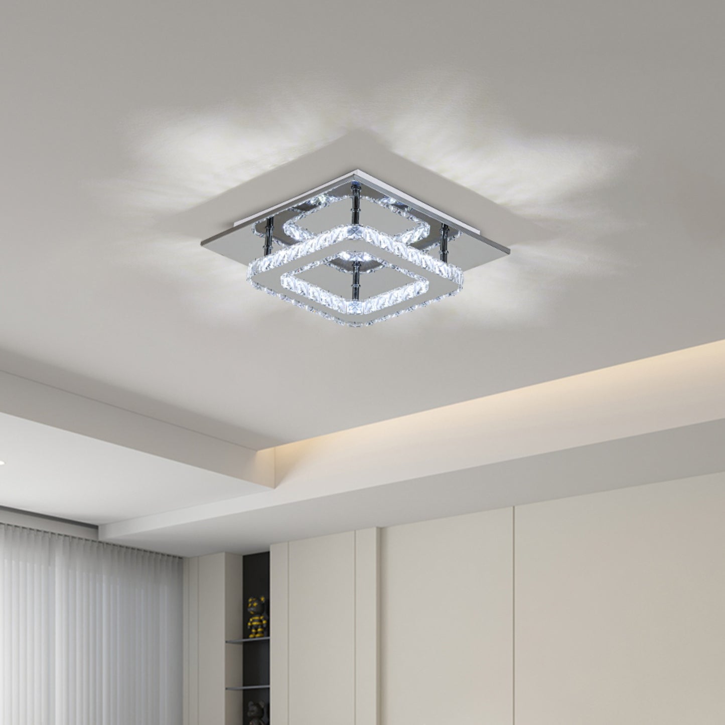 30cm Chrome Crystal LED Ceiling Light 24W