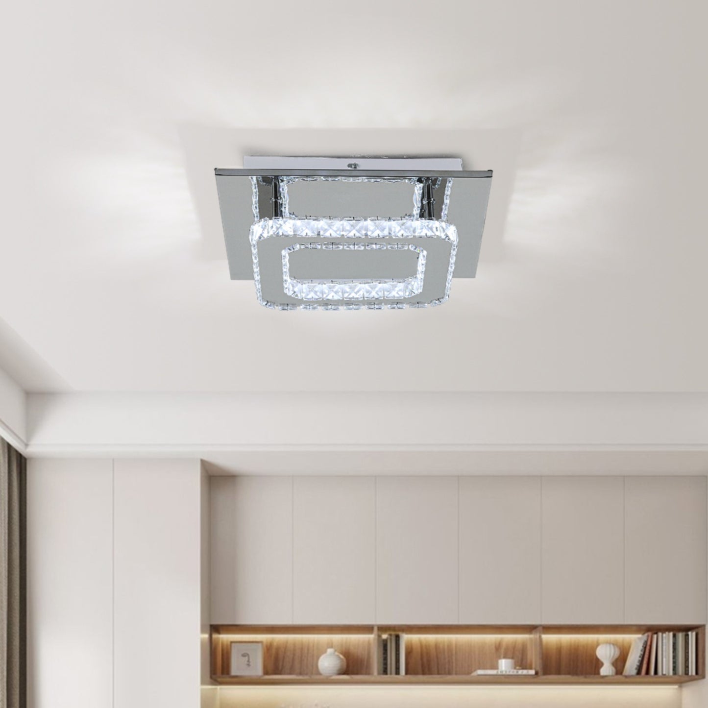30cm Chrome Crystal LED Ceiling Light 24W
