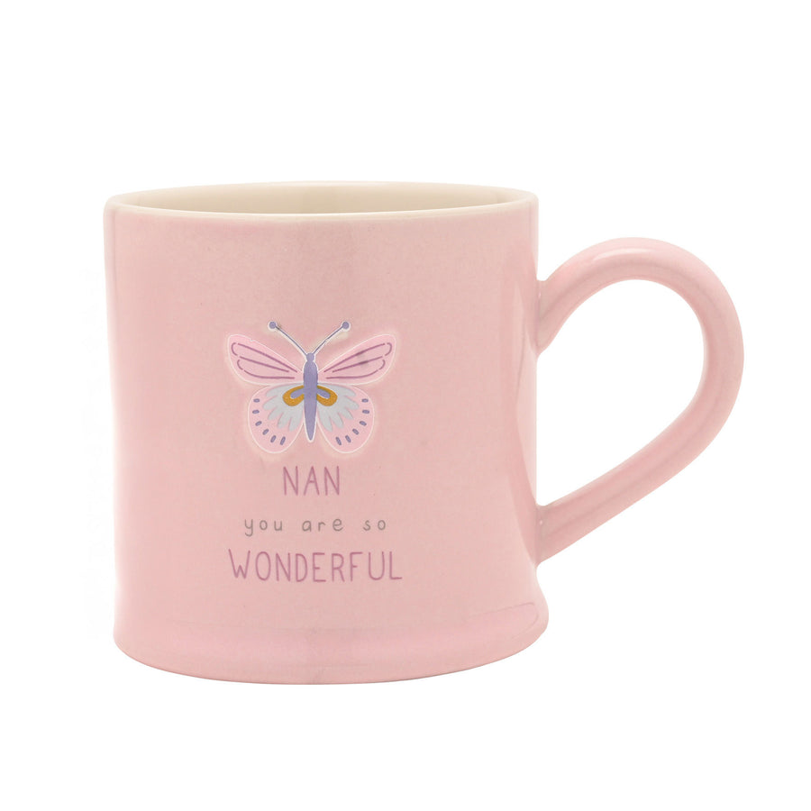 Nan Embossed Butterfly Mug
