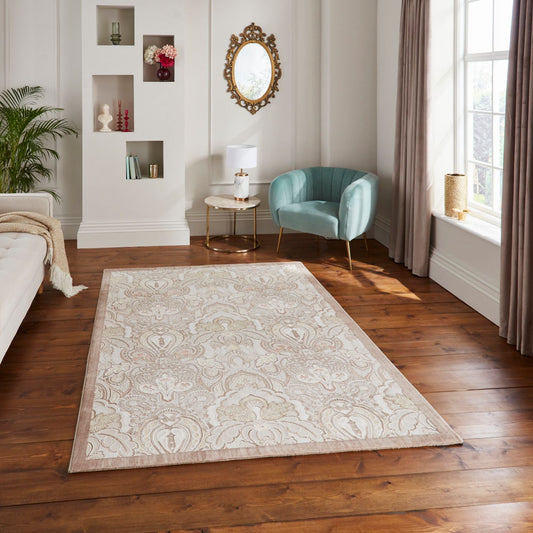 Laurence Llewelyn-Bowen Damask Bronze Rug