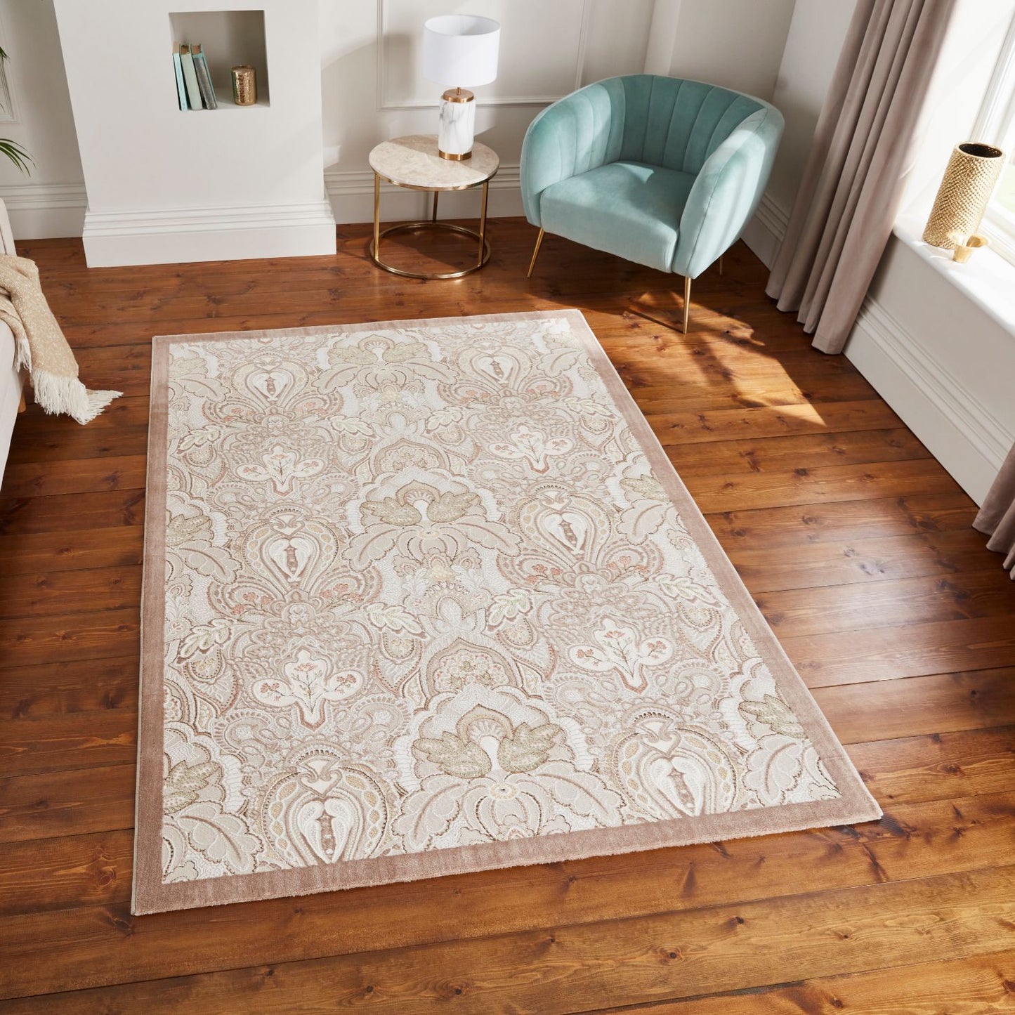 Laurence Llewelyn-Bowen Damask Bronze Rug