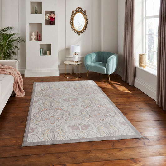 Laurence Llewelyn-Bowen Damask Pearl Rug