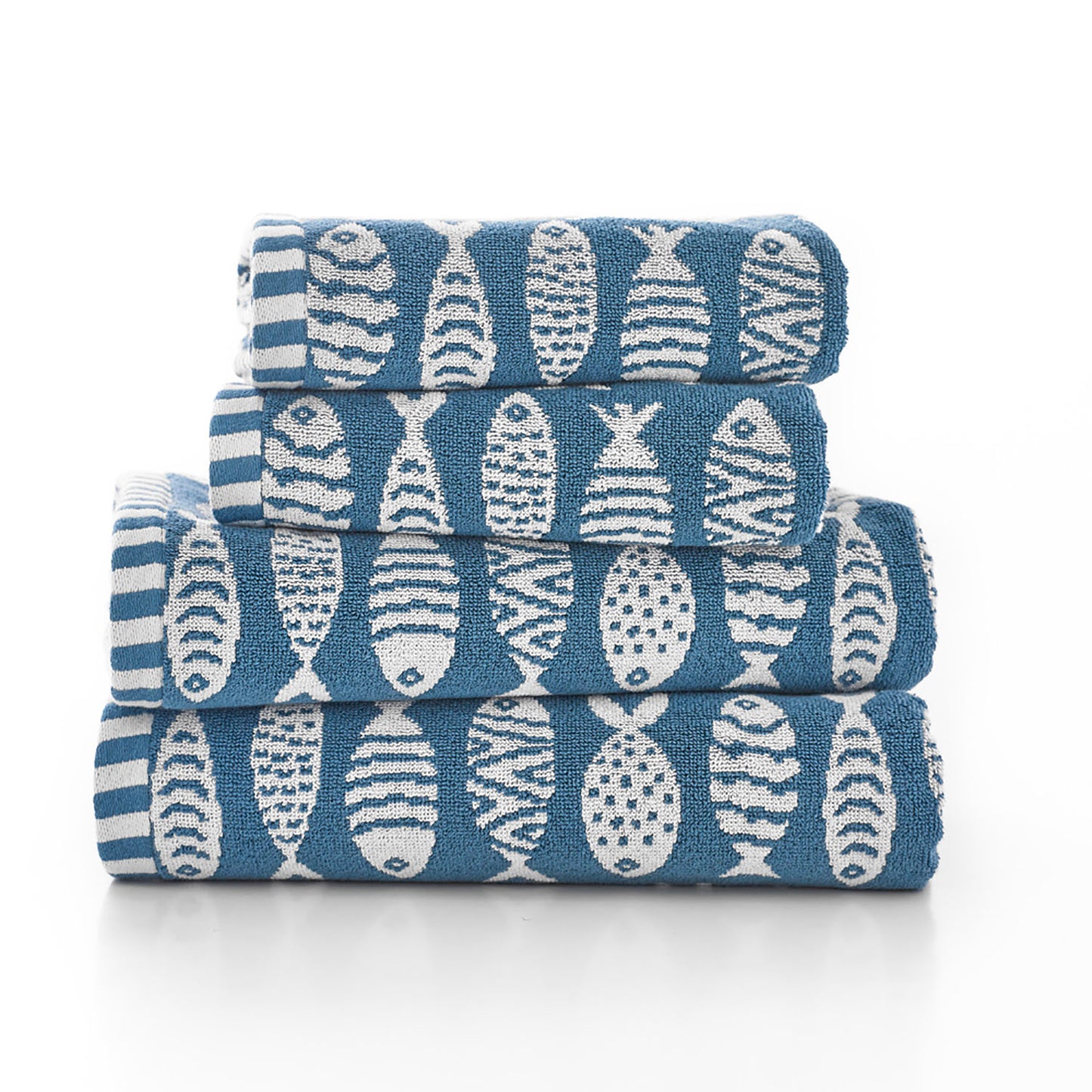Lobster Creek Small Fish Blue/White Towels
