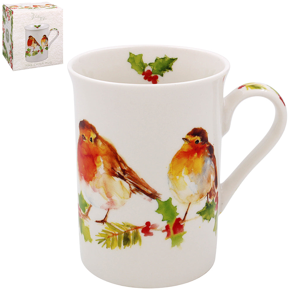 Winter Robin China Mug