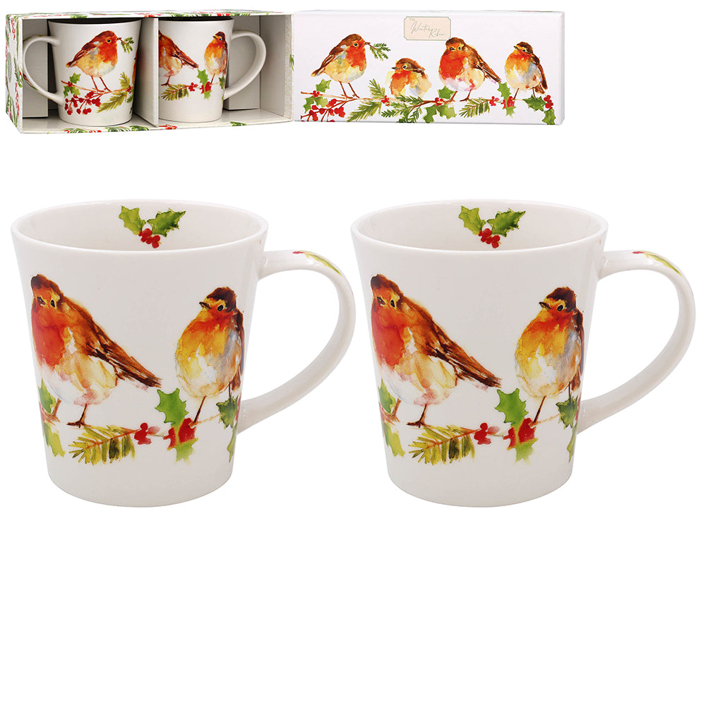 Winter Robin Mug (Set of 2)