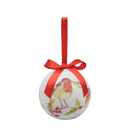 Winter Robin Christmas Tree Baubles (Set of 6)