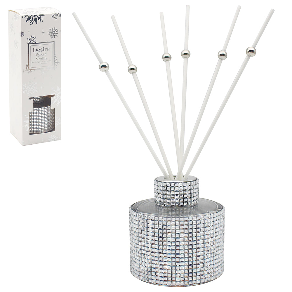 Desire Silver Diamante Vanilla Spice Diffuser 100ml