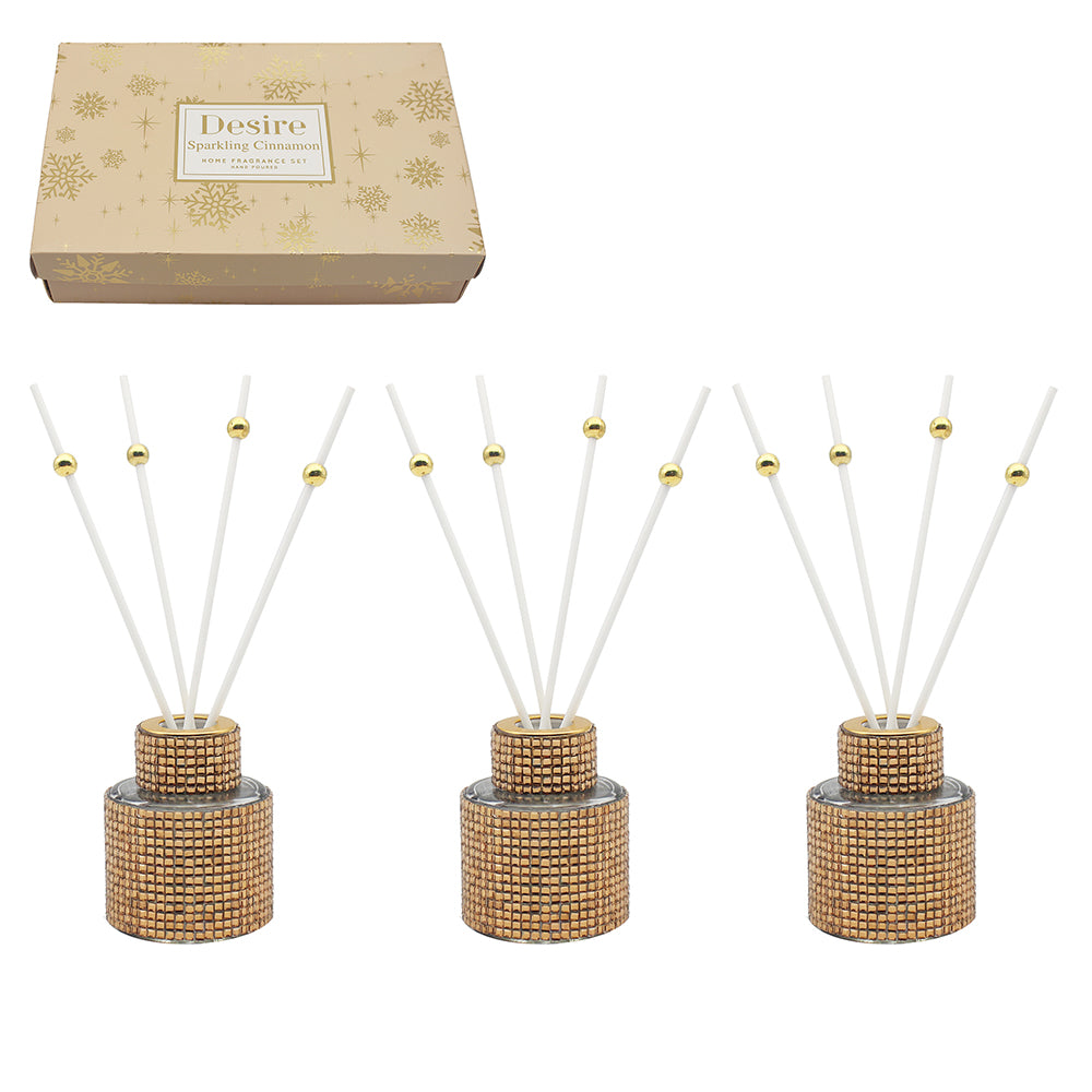 Desire Gold Diamante Cinnamon 50ml Diffusers (3 pack)