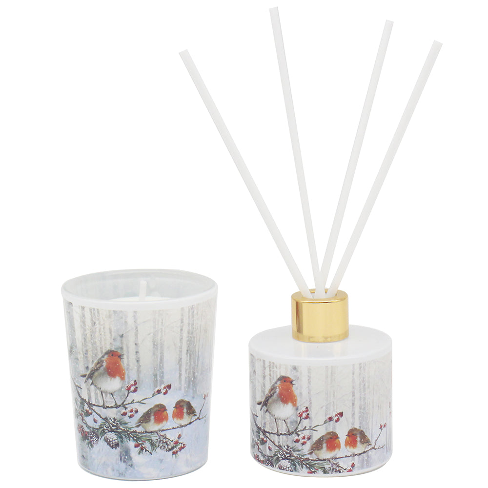 Christmas Robin Candle & Diffuser Set