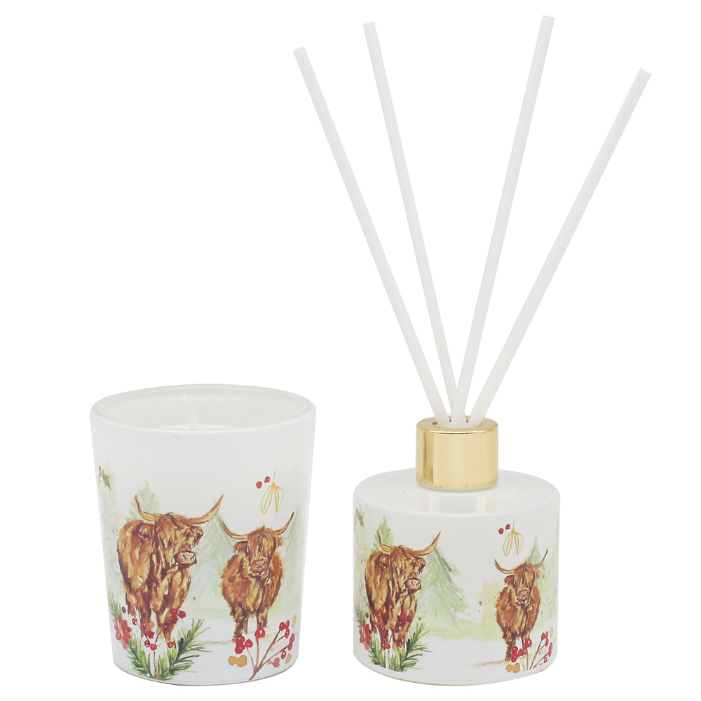 Highland Cow Candle & Diffuser Set